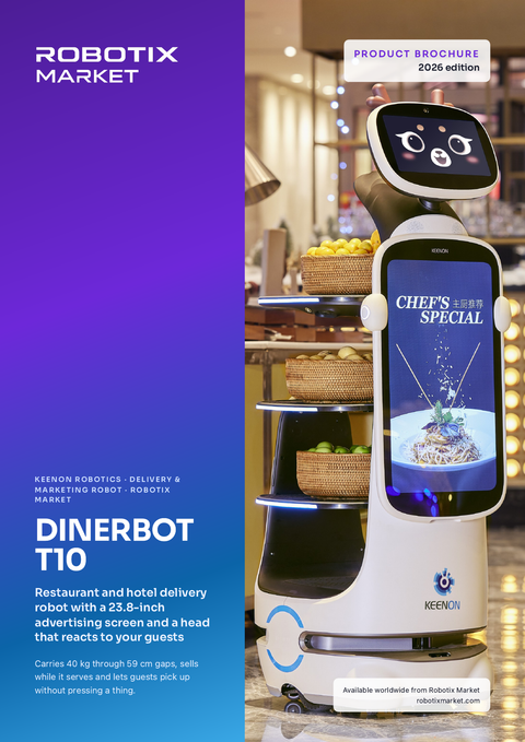 Keenon DINERBOT T10 Robot de reparto y marketing – Folleto del producto